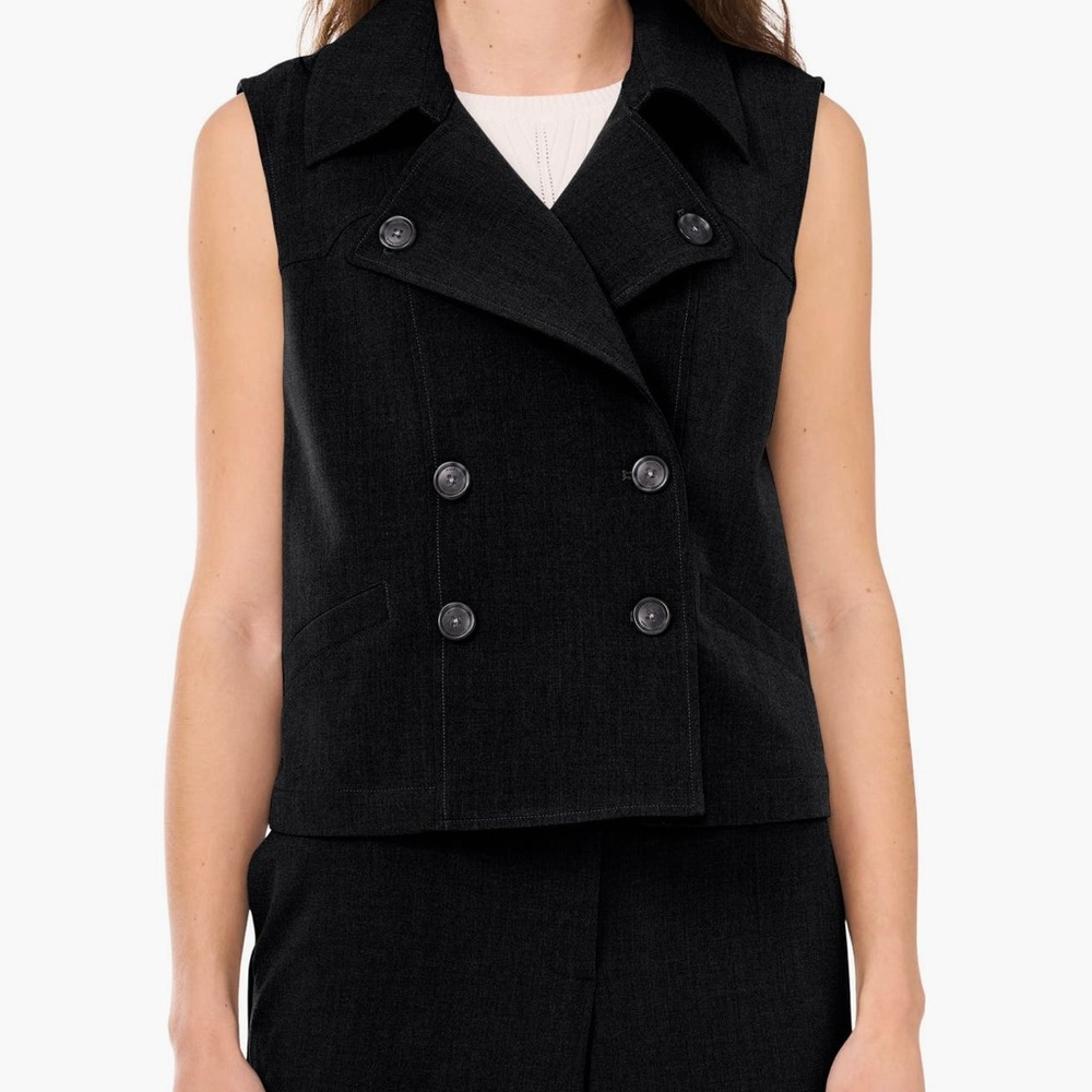 Halogen Black sleeveless Trench Vest